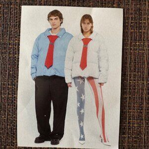 RARE NWT SSSTUFFF REVERSIBLE SHIRT DOWN PUFFER JACKET WIT TIE Size L